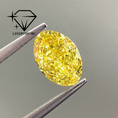 Calidad Diamante cultivado en laboratorio LuxuryShine VVS-VS Fancy Yellow/Light Yellow/Fancy Intense/Vivid Yellow de corte ovalado de 1CT, 2CT, 3CT, 4CT y 5CT, excelente corte, con certificado y joyería personalizada fábrica