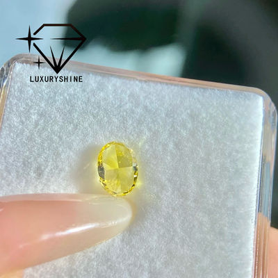 Calidad Diamante cultivado en laboratorio LuxuryShine VVS-VS Fancy Yellow/Light Yellow/Fancy Intense/Vivid Yellow de corte ovalado de 1CT, 2CT, 3CT, 4CT y 5CT, excelente corte, con certificado y joyería personalizada fábrica