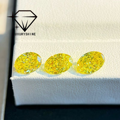Calidad Diamante cultivado en laboratorio LuxuryShine VVS-VS Fancy Yellow/Light Yellow/Fancy Intense/Vivid Yellow de corte ovalado de 1CT, 2CT, 3CT, 4CT y 5CT, excelente corte, con certificado y joyería personalizada fábrica