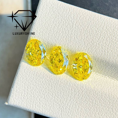 Calidad Diamante cultivado en laboratorio LuxuryShine VVS-VS Fancy Yellow/Light Yellow/Fancy Intense/Vivid Yellow de corte ovalado de 1CT, 2CT, 3CT, 4CT y 5CT, excelente corte, con certificado y joyería personalizada fábrica