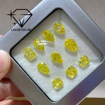Calidad Diamante cultivado en laboratorio LuxuryShine VVS-VS Fancy Yellow/Light Yellow/Fancy Intense/Vivid Yellow de corte ovalado de 1CT, 2CT, 3CT, 4CT y 5CT, excelente corte, con certificado y joyería personalizada fábrica