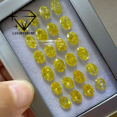 Calidad Diamante cultivado en laboratorio LuxuryShine VVS-VS Fancy Yellow/Light Yellow/Fancy Intense/Vivid Yellow de corte ovalado de 1CT, 2CT, 3CT, 4CT y 5CT, excelente corte, con certificado y joyería personalizada fábrica