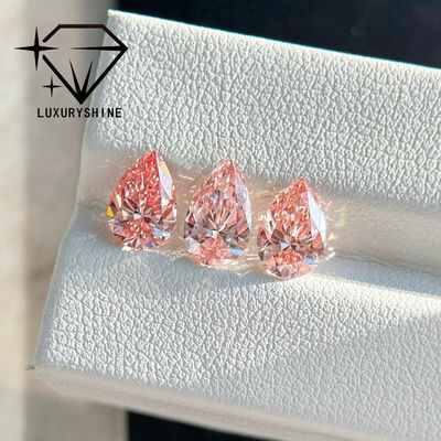 Calidad LuxuryShine 1-15CT Diamantes sueltos de laboratorio con corte de pera rosa Fancy VVS-VS y joyería de boda y joyería personalizada ﻿ fábrica