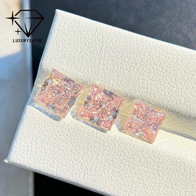 LuxuryShine 1-10CT Princess Shape Fancy rosa de laboratorio Diamante maduro VVS-VS Diamante suelto Joyas personalizadas con Certificado IGI