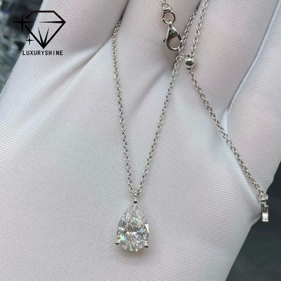 Calidad Collar de diamantes de peras de laboratorio de oro de 18K VVS-VS Claridad fábrica