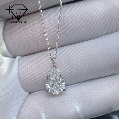 Calidad Collar de diamantes de peras de laboratorio de oro de 18K VVS-VS Claridad fábrica