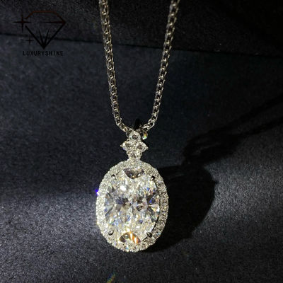 Calidad 18K Oro Oval de laboratorio Colgante de Diamante Crecido VVS1-VS1 0.3-3.0ct fábrica