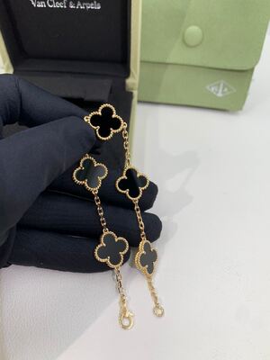 Calidad Malaquita VCARL80900 del oro amarillo de los adornos de la pulsera 5 de Van Cleef And Arpels Alhambra de las mujeres fábrica