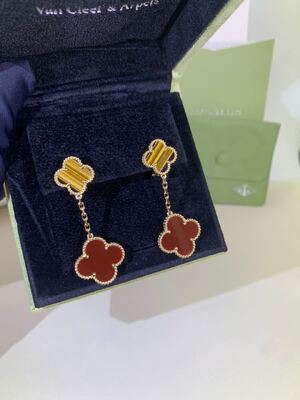 VCARP2R200 Alhambra Earrings mágico 2 adornos 18K Rose Gold Diamond