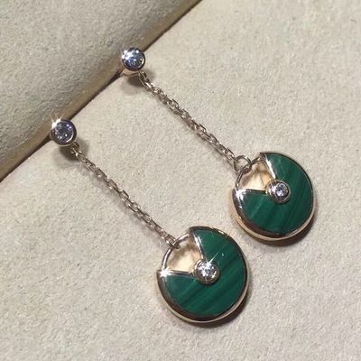 Calidad Joyería personalizada pendientes 18k del oro de Amulette De oro amarillo/del rosa/blanco fábrica