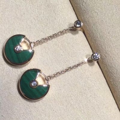 Calidad Joyería personalizada pendientes 18k del oro de Amulette De oro amarillo/del rosa/blanco fábrica