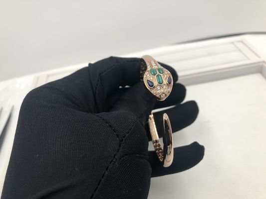 Calidad Las pulseras de lujo del encanto de Snakewomens de la joyería modificaron el oro rosado de 18 Kt para requisitos particulares con los diamantes fábrica