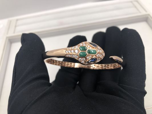 Calidad Las pulseras de lujo del encanto de Snakewomens de la joyería modificaron el oro rosado de 18 Kt para requisitos particulares con los diamantes fábrica
