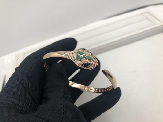 Calidad Las pulseras de lujo del encanto de Snakewomens de la joyería modificaron el oro rosado de 18 Kt para requisitos particulares con los diamantes fábrica