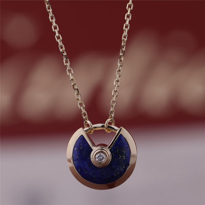 Calidad Diamante de Yellow Gold Amulette De Necklace With Lapis Lazuli del modelo de Xs fábrica