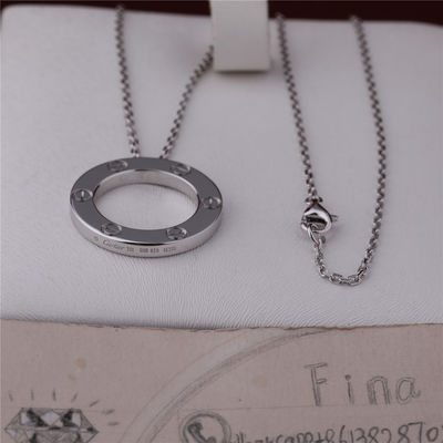 Calidad Oro blanco de lujo clásico B7014300 del collar 18K del amor de la joyería fábrica