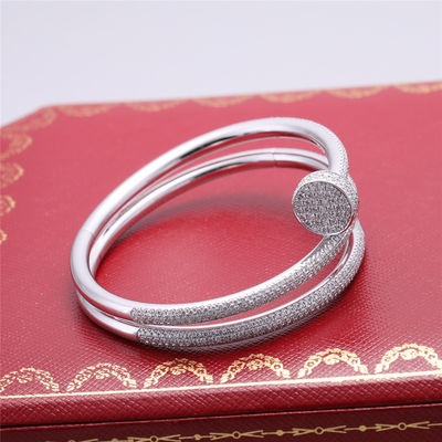Calidad Oro blanco de Juste Un Clou Bracelet In 18k de la joyería con los diamantes pavimentados llenos fábrica