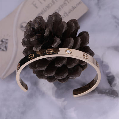 Calidad Oro amarillo abierto del brazalete 18K de la pulsera del amor con 1 diamante fábrica