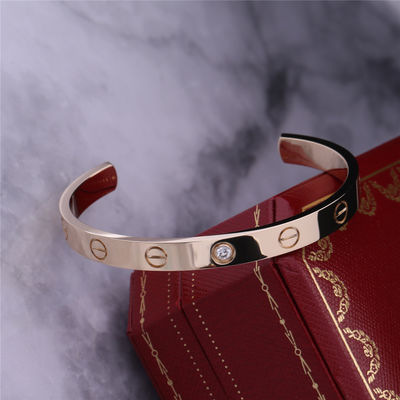 Calidad Oro amarillo abierto del brazalete 18K de la pulsera del amor con 1 diamante fábrica