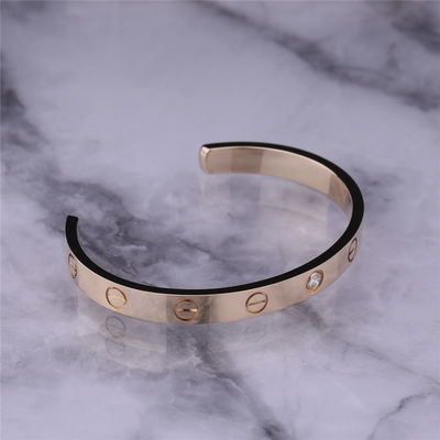 Calidad Oro amarillo abierto del brazalete 18K de la pulsera del amor con 1 diamante fábrica
