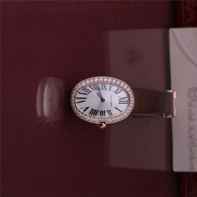 Calidad Reloj de oro de lujo de la marca 18K Rose Gold Women Watch con Diamond Leather Belt fábrica