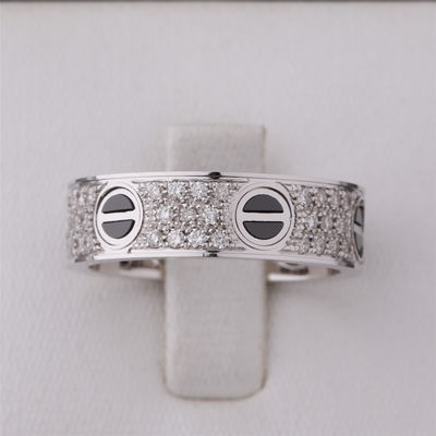 Calidad DIAMANTES BLANCOS DE CERÁMICA clásicos del ORO 18K de RING Full DIAMOND-PAVED del AMOR fábrica