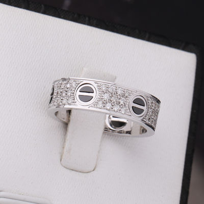 Calidad DIAMANTES BLANCOS DE CERÁMICA clásicos del ORO 18K de RING Full DIAMOND-PAVED del AMOR fábrica