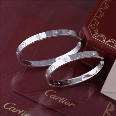 Calidad Pulsera clásica del amor de los diamantes del brazalete 4 del amor con en joyería fina de la ejecución del ORO BLANCO de 18 quilates fábrica