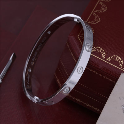 Calidad Pulsera clásica del amor de los diamantes del brazalete 4 del amor con en joyería fina de la ejecución del ORO BLANCO de 18 quilates fábrica