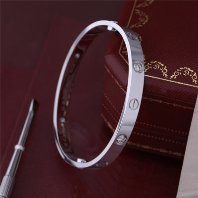 Calidad Pulsera clásica del amor de los diamantes del brazalete 4 del amor con en joyería fina de la ejecución del ORO BLANCO de 18 quilates fábrica