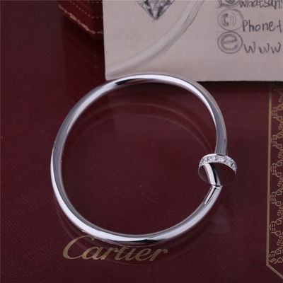 Calidad PULSERA de la O.N.U CLOU de JUSTE en pulsera del clavo del ORO BLANCO de 18 quilates con los DIAMANTES en el top y el extremo fábrica