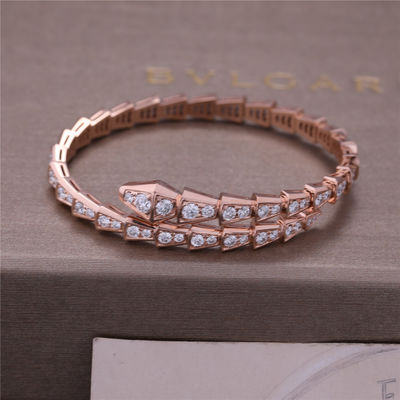 Calidad Brazalete lleno 353792 de la serpiente del diamante del armario de la uno-bobina de lujo de Rose Gold Bracelet Serpenti Viper fábrica