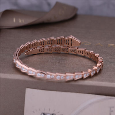 Calidad Brazalete lleno 353792 de la serpiente del diamante del armario de la uno-bobina de lujo de Rose Gold Bracelet Serpenti Viper fábrica