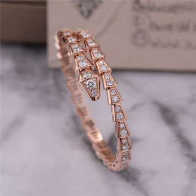 Calidad Brazalete lleno 353792 de la serpiente del diamante del armario de la uno-bobina de lujo de Rose Gold Bracelet Serpenti Viper fábrica