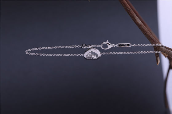 Calidad Oro blanco feliz 85a054-1001 de la pulsera 18k de los iconos de los diamantes de la joyería de Chopard del regalo de la muchacha fábrica
