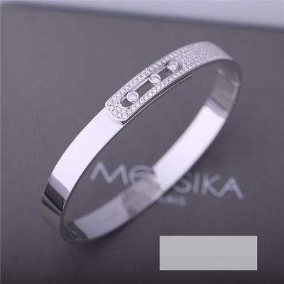 Calidad Anchura de Diamond Bracelet Paris Jewelry 4.5m m del oro blanco fábrica