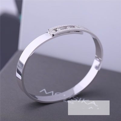 Calidad Anchura de Diamond Bracelet Paris Jewelry 4.5m m del oro blanco fábrica