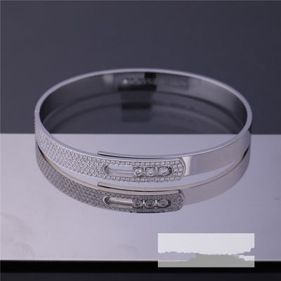 Calidad Anchura de Diamond Bracelet Paris Jewelry 4.5m m del oro blanco fábrica