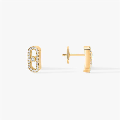 Calidad Joyería de lujo de París para el movimiento Uno Diamond Earrings del oro amarillo de Luxury Jewelry 18K de las mujeres fábrica