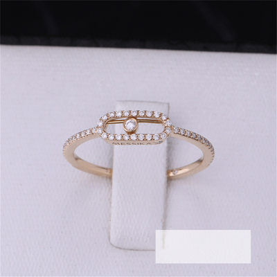 Calidad Boda elegante Diamond Ring Move Uno Pavee Ring del compromiso de Luxury Jewelry en el oro rosado 18K fábrica