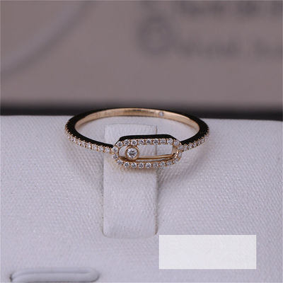 Calidad Boda elegante Diamond Ring Move Uno Pavee Ring del compromiso de Luxury Jewelry en el oro rosado 18K fábrica