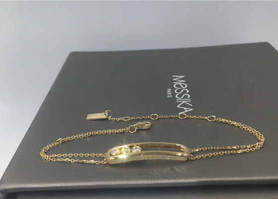 Calidad Cadena dual de París de la joyería 18k de la pulsera de gran tamaño del oro amarillo ninguna piedra preciosa fábrica