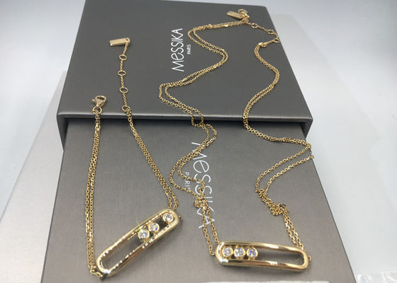 Calidad Oro amarillo de cadena dual de París Jewelry18K del collar ninguna piedra preciosa con forma de la silla de montar fábrica