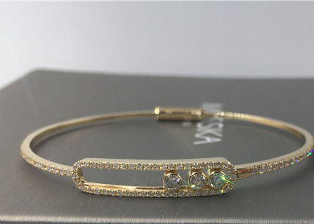 Calidad las pulseras finas del brazalete del oro amarillo de la joyería de 18K París con 3 pedazos mueven diamantes fábrica