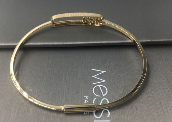 Calidad las pulseras finas del brazalete del oro amarillo de la joyería de 18K París con 3 pedazos mueven diamantes fábrica