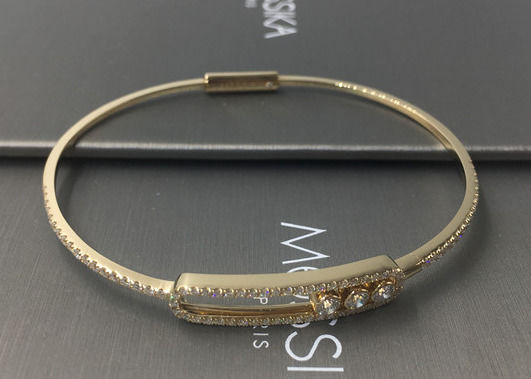 Calidad las pulseras finas del brazalete del oro amarillo de la joyería de 18K París con 3 pedazos mueven diamantes fábrica